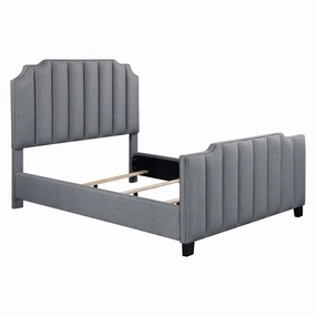 Coaster Fiona Upholstered Panel Bed Light Grey bed frame,bed base,bedroom furniture