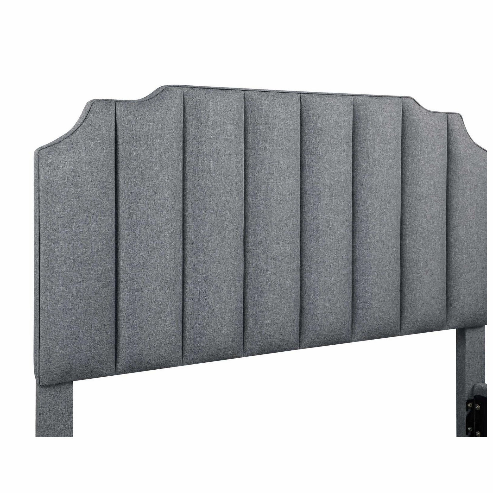 Coaster Fiona Upholstered Panel Bed Light Grey