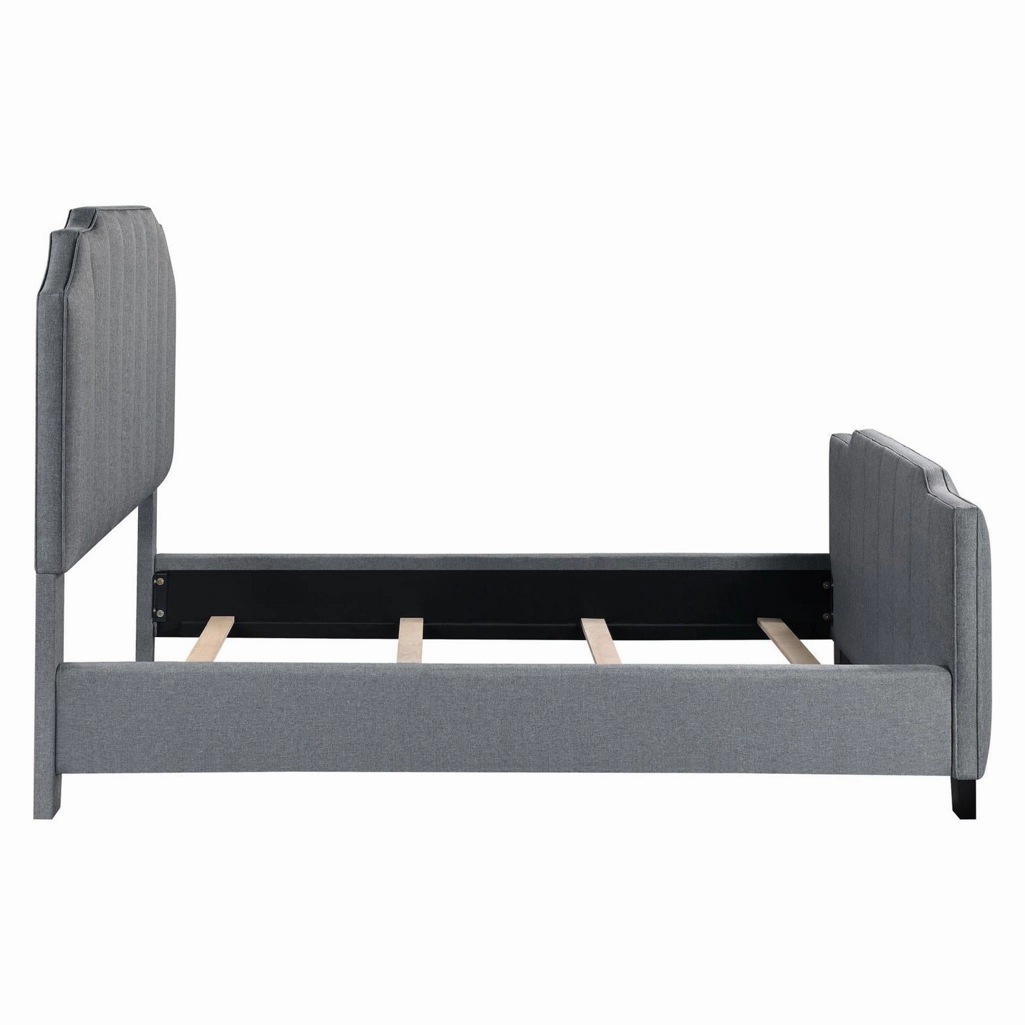 Coaster Fiona Upholstered Panel Bed Light Grey