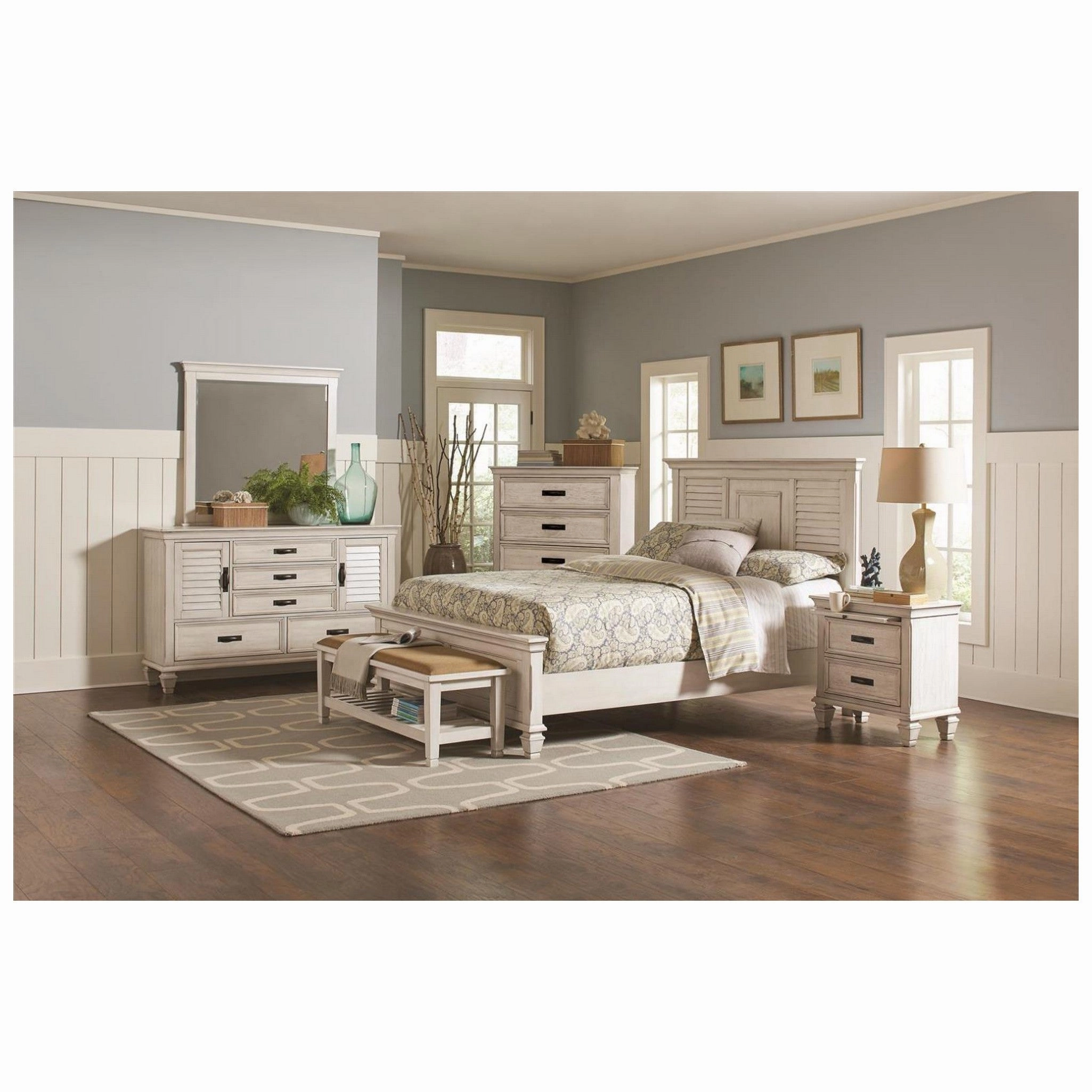 Coaster Franco Queen Panel Bed Antique White