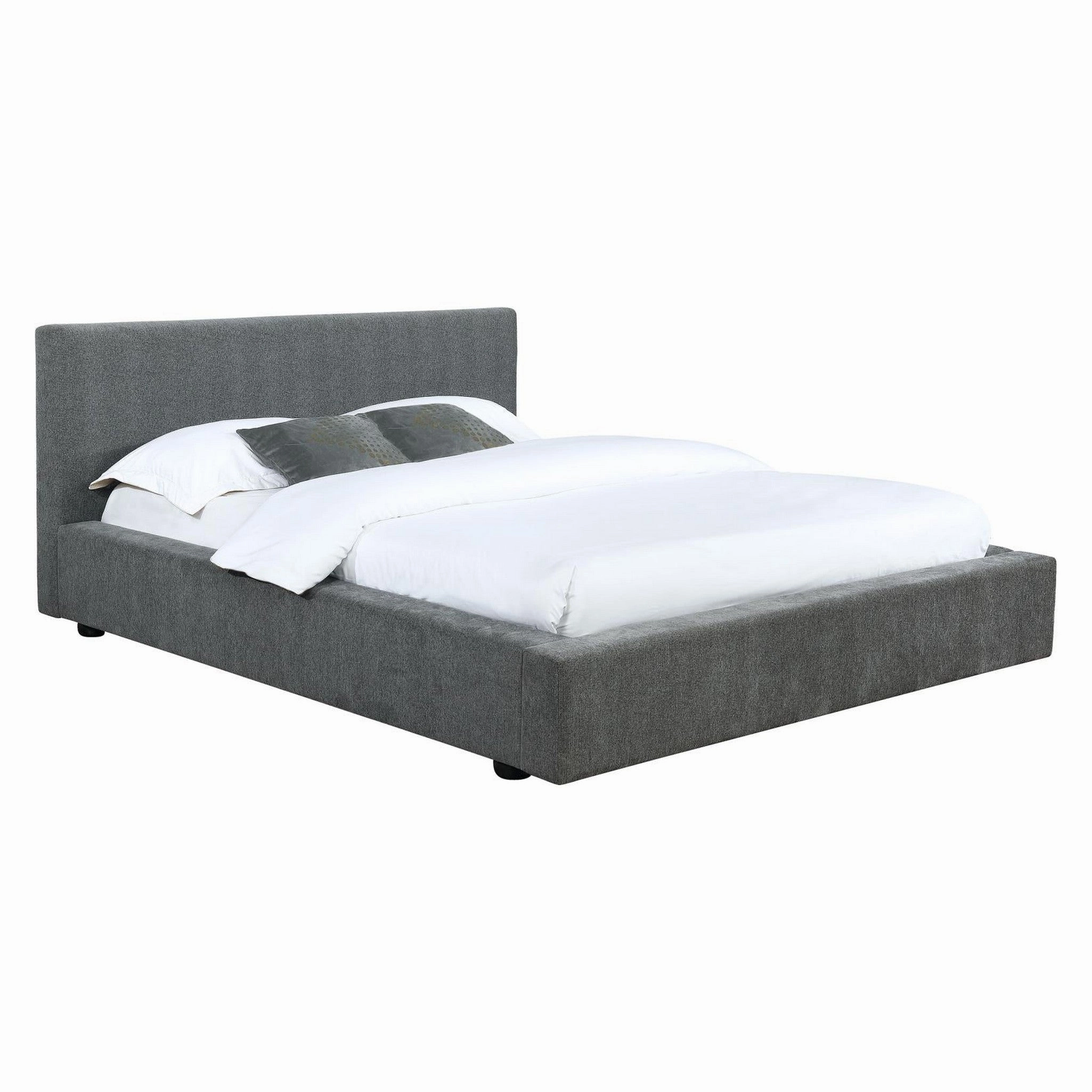 Coaster Gregory Upholstered Platform Bed Graphite