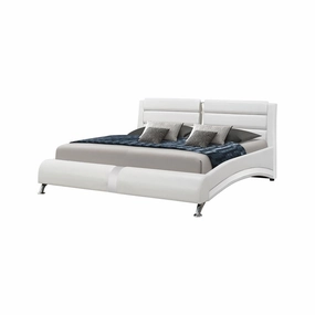 Coaster Jeremaine California King Upholstered Bed White bed frame,bed base,bedroom furniture