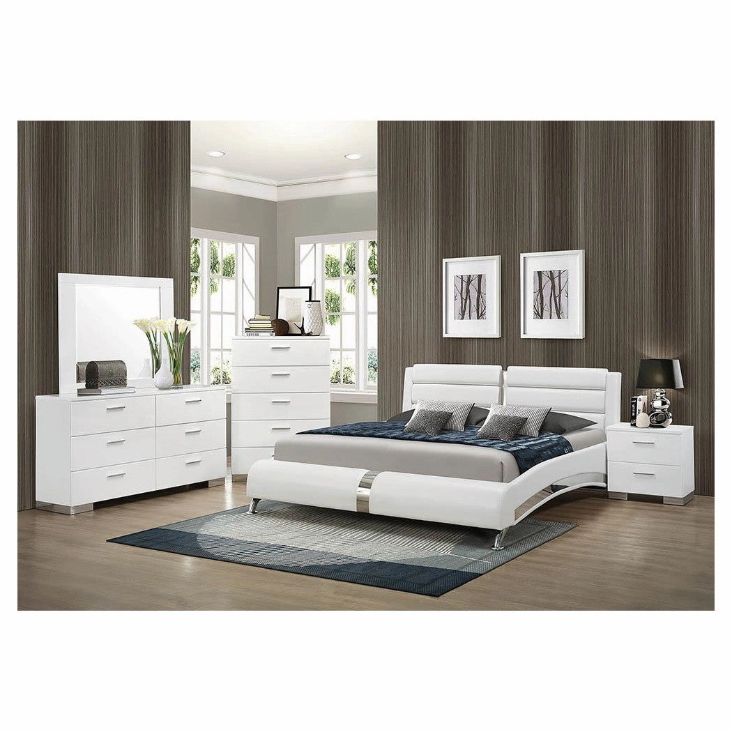 Coaster Jeremaine Eastern King Upholstered Bed White