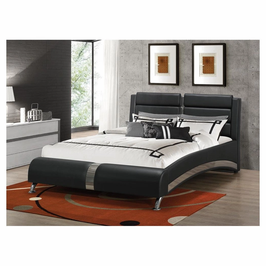Coaster Jeremaine Queen Upholstered Bed Black