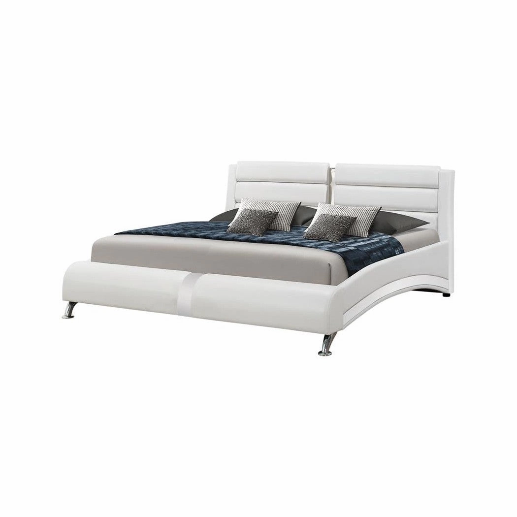 Coaster Jeremaine Queen Upholstered Bed White bed frame,bed base,bedroom furniture