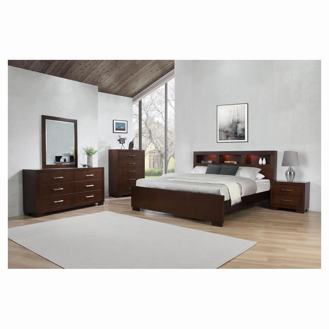 Coaster Jessica California King Bed With Storage Headboard Cappuccino