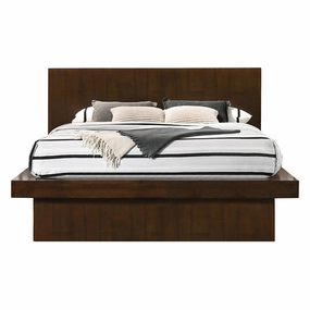 Coaster Jessica Eastern King Platform Bed With Rail Seating Cappuccino bed frame,bed base,bedroom furniture