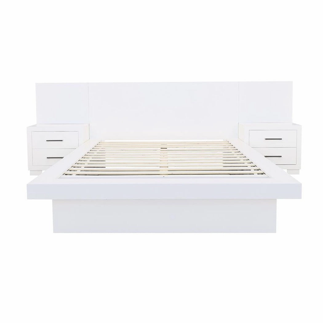 Coaster Jessica Eastern King Platform Bed With Rail Seating White