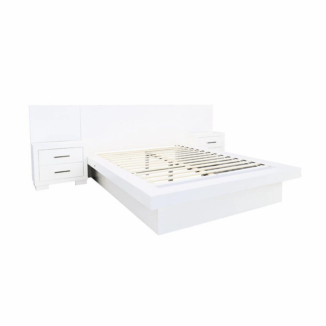 Coaster Jessica Eastern King Platform Bed With Rail Seating White