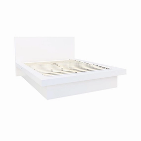 Coaster Jessica Eastern King Platform Bed With Rail Seating White bed frame,bed base,bedroom furniture