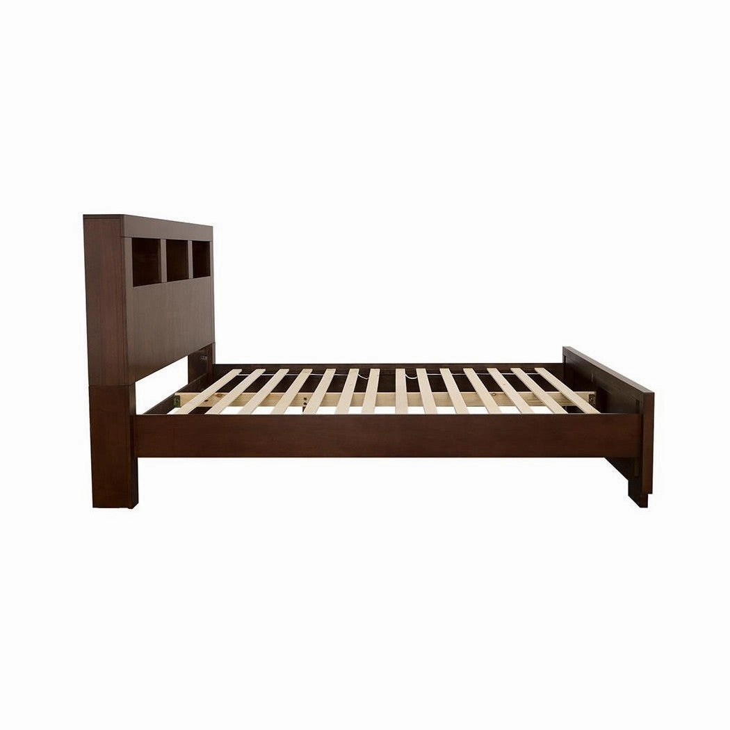 Coaster Jessica Queen Bed With Storage Headboard Cappuccino