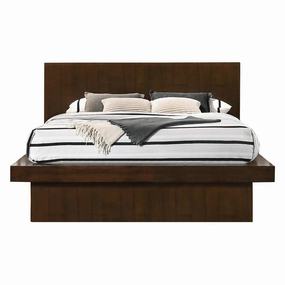 Coaster Jessica Queen Platform Bed With Rail Seating Cappuccino bed frame,bed base,bedroom furniture