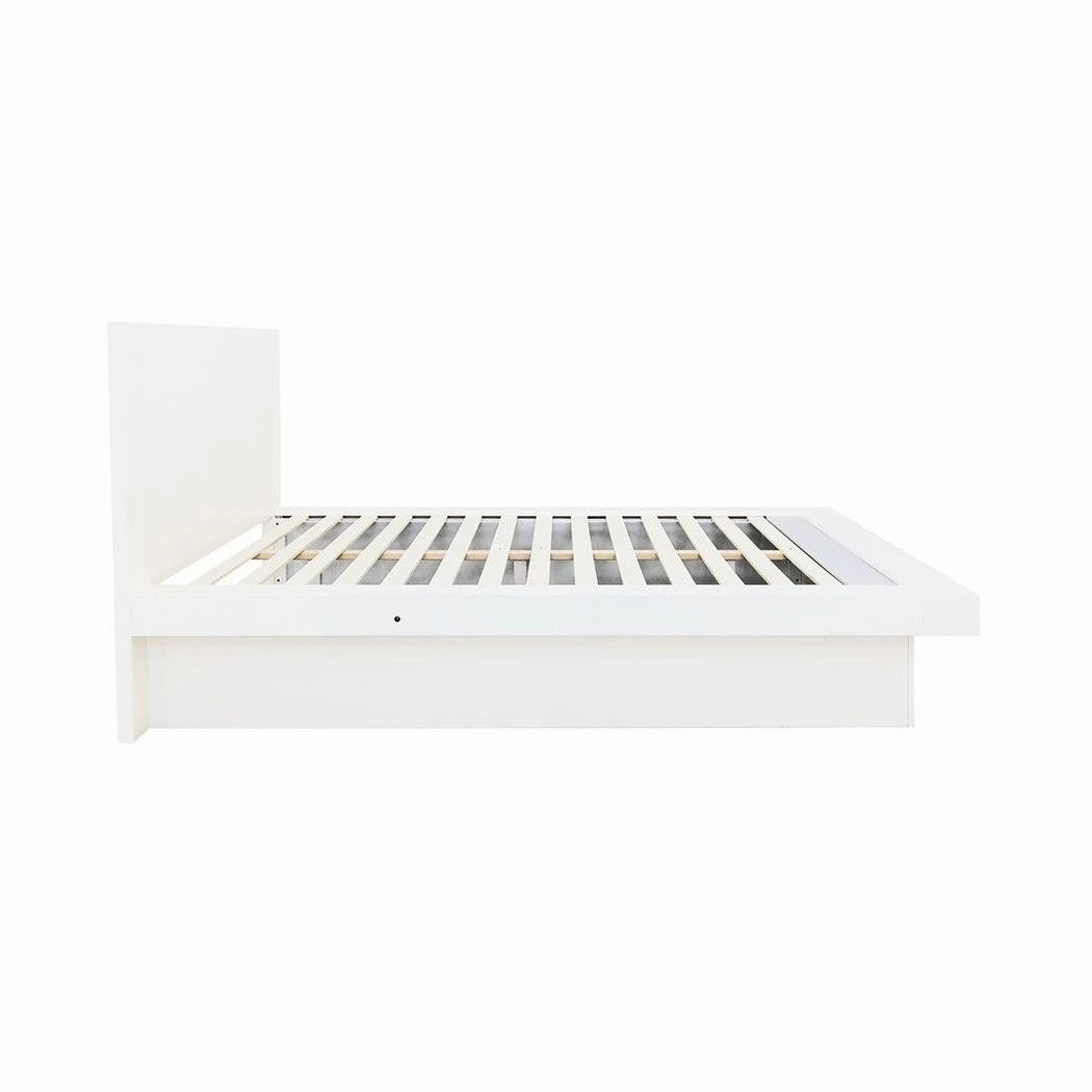 Coaster Jessica Queen Platform Bed With Rail Seating White