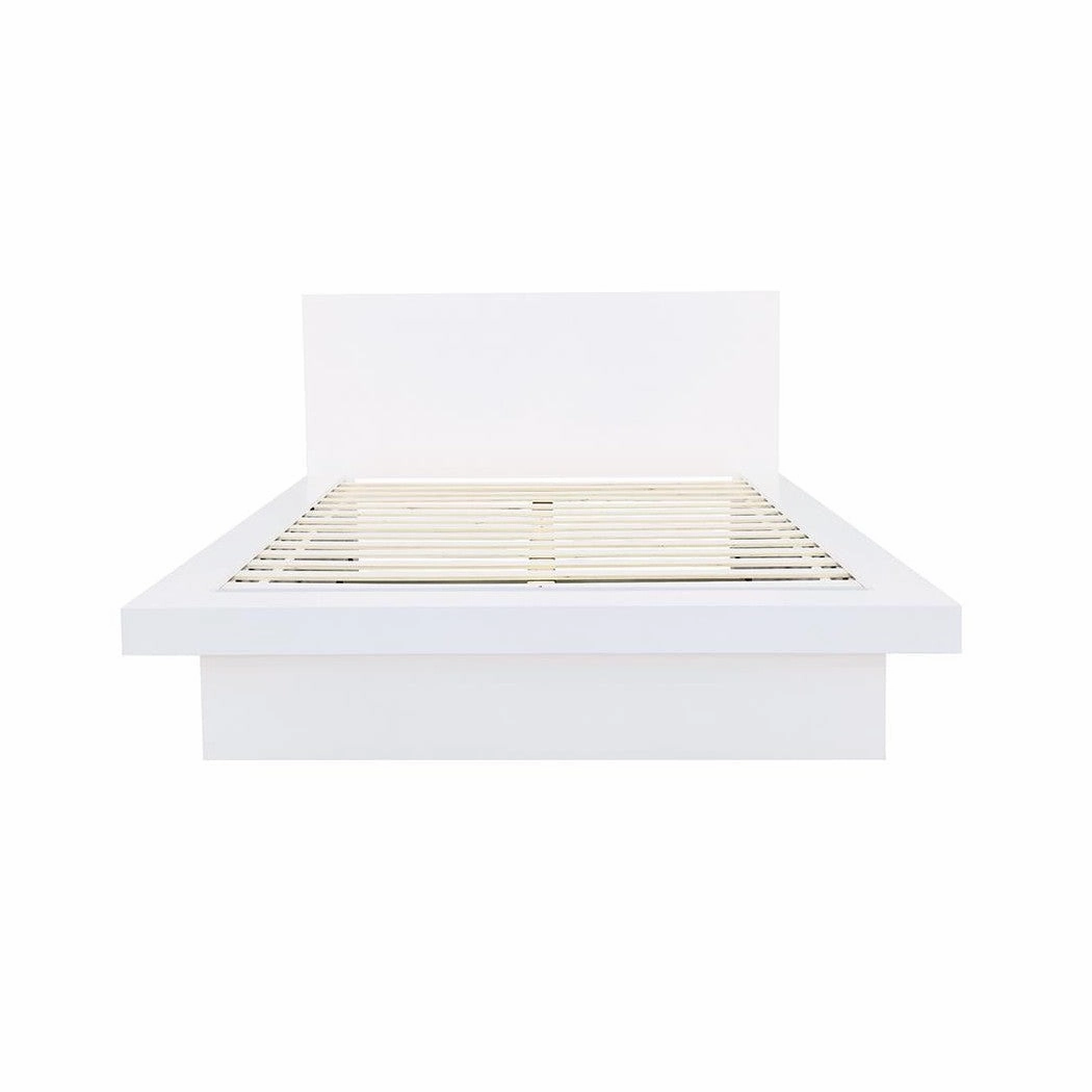 Coaster Jessica Queen Platform Bed With Rail Seating White