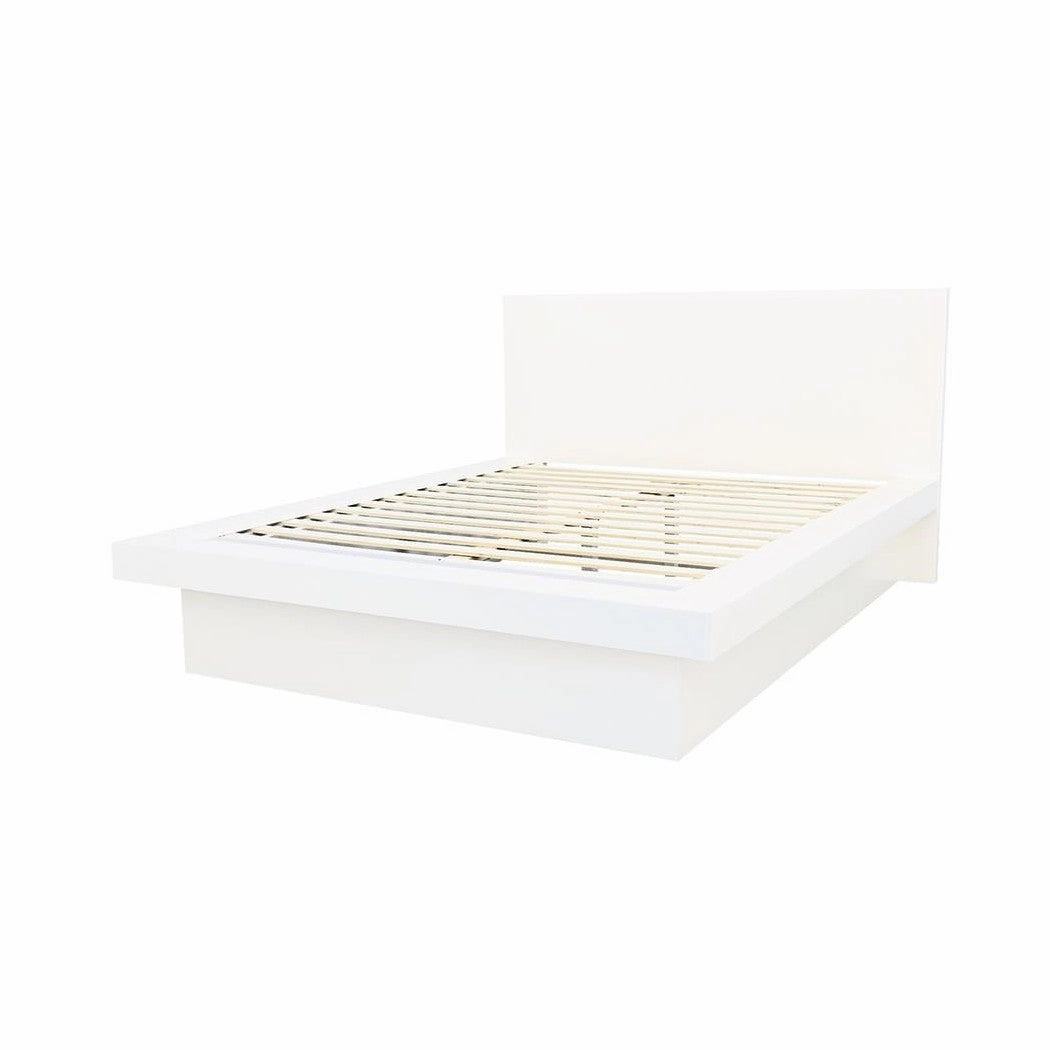 Coaster Jessica Queen Platform Bed With Rail Seating White
