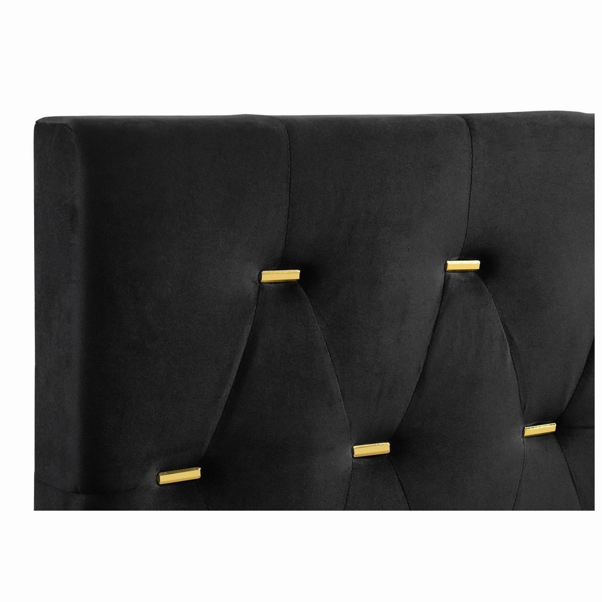 Coaster Kendall Tufted Panel Queen Bed Black And Gold