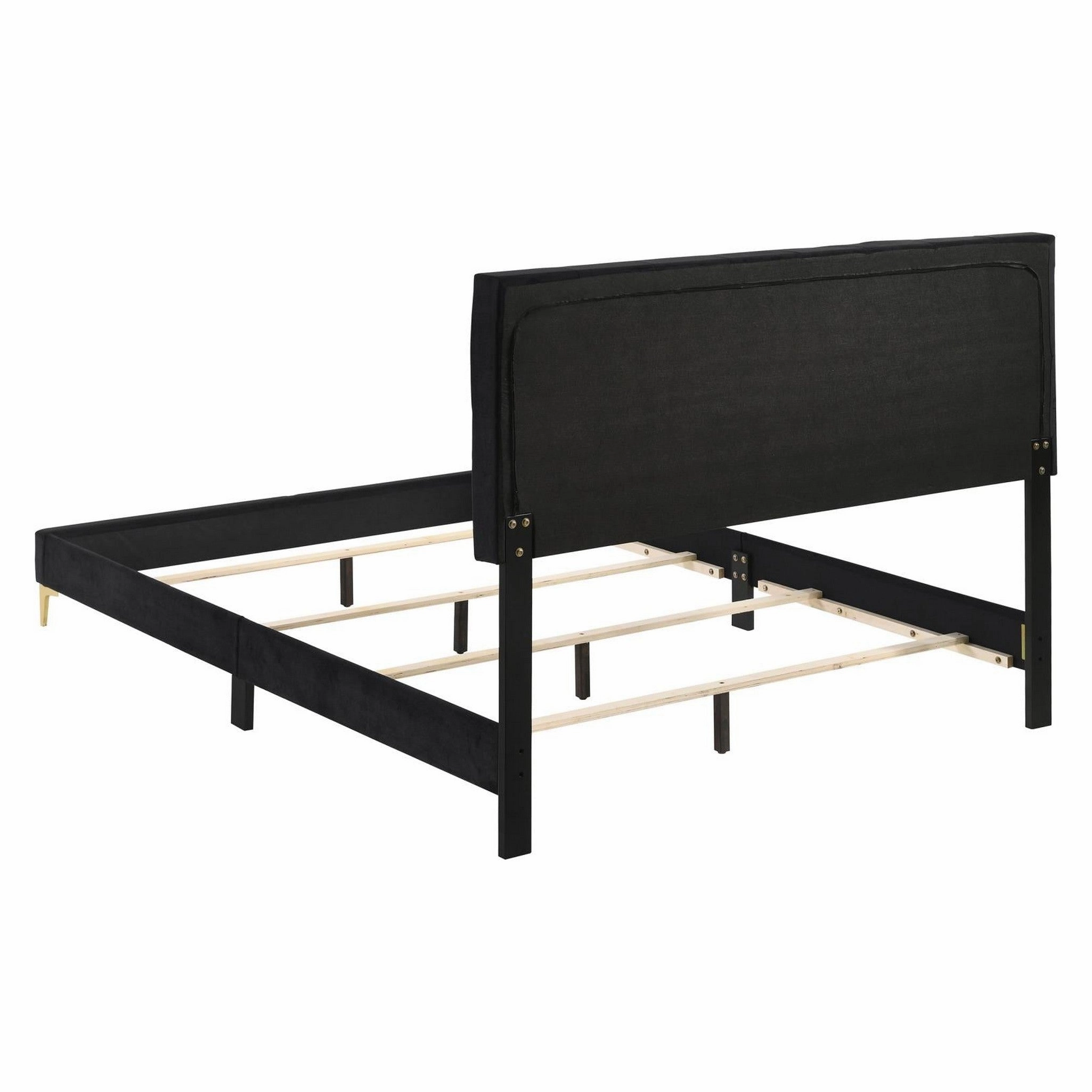 Coaster Kendall Tufted Panel Queen Bed Black And Gold