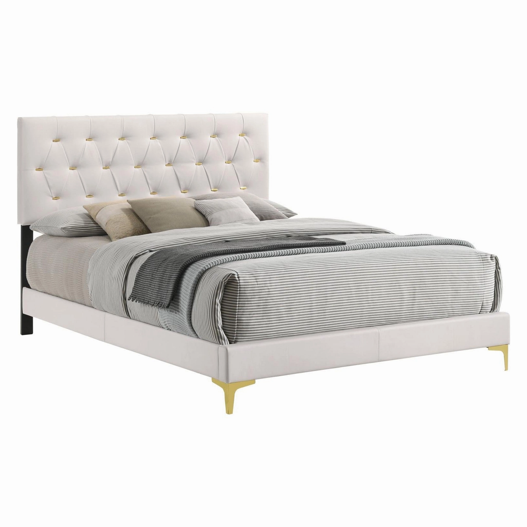 Coaster Kendall Tufted Upholstered Panel California King Bed White