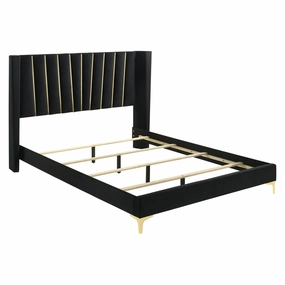 Coaster Kendall Upholstered Tufted Queen Panel Bed Black bed frame,bed base,bedroom furniture
