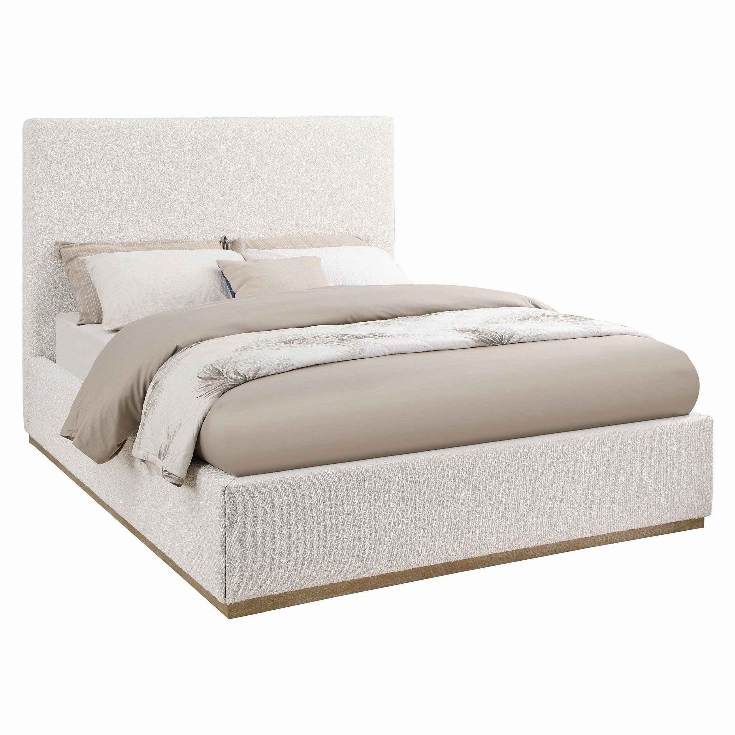 Coaster Knox Upholstered Queen Platform Bed Cream