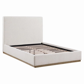 Coaster Knox Upholstered Queen Platform Bed Cream bed frame,bed base,bedroom furniture