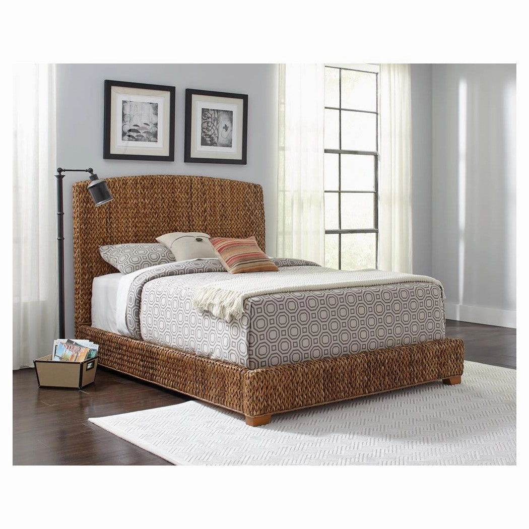 Coaster Laughton Eastern King Hand-Woven Banana Leaf Bed Amber