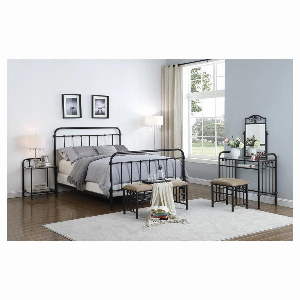 Coaster Livingston Queen Panel Metal Bed Dark Bronze