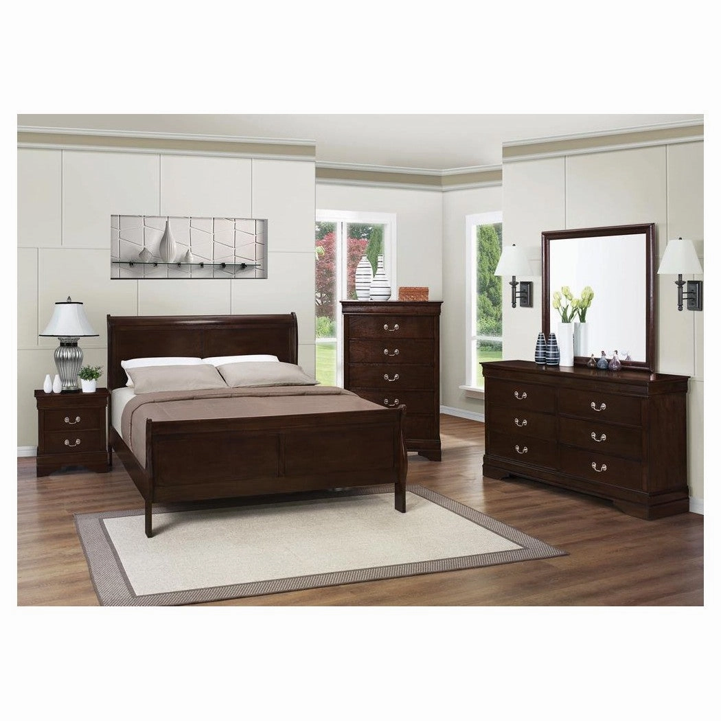 Coaster Louis Philippe Eastern King Panel Sleigh Bed Cappuccino