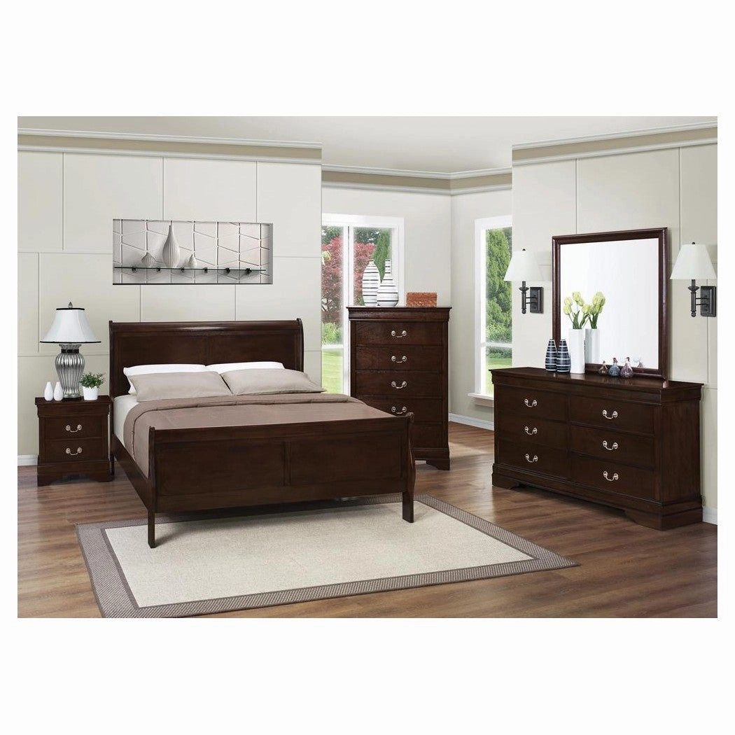 Coaster Louis Philippe Queen Panel Sleigh Bed Cappuccino