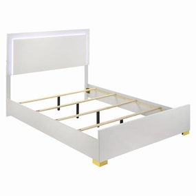Coaster Marceline Queen Bed with LED Headboard White bed frame,bed base,bedroom furniture