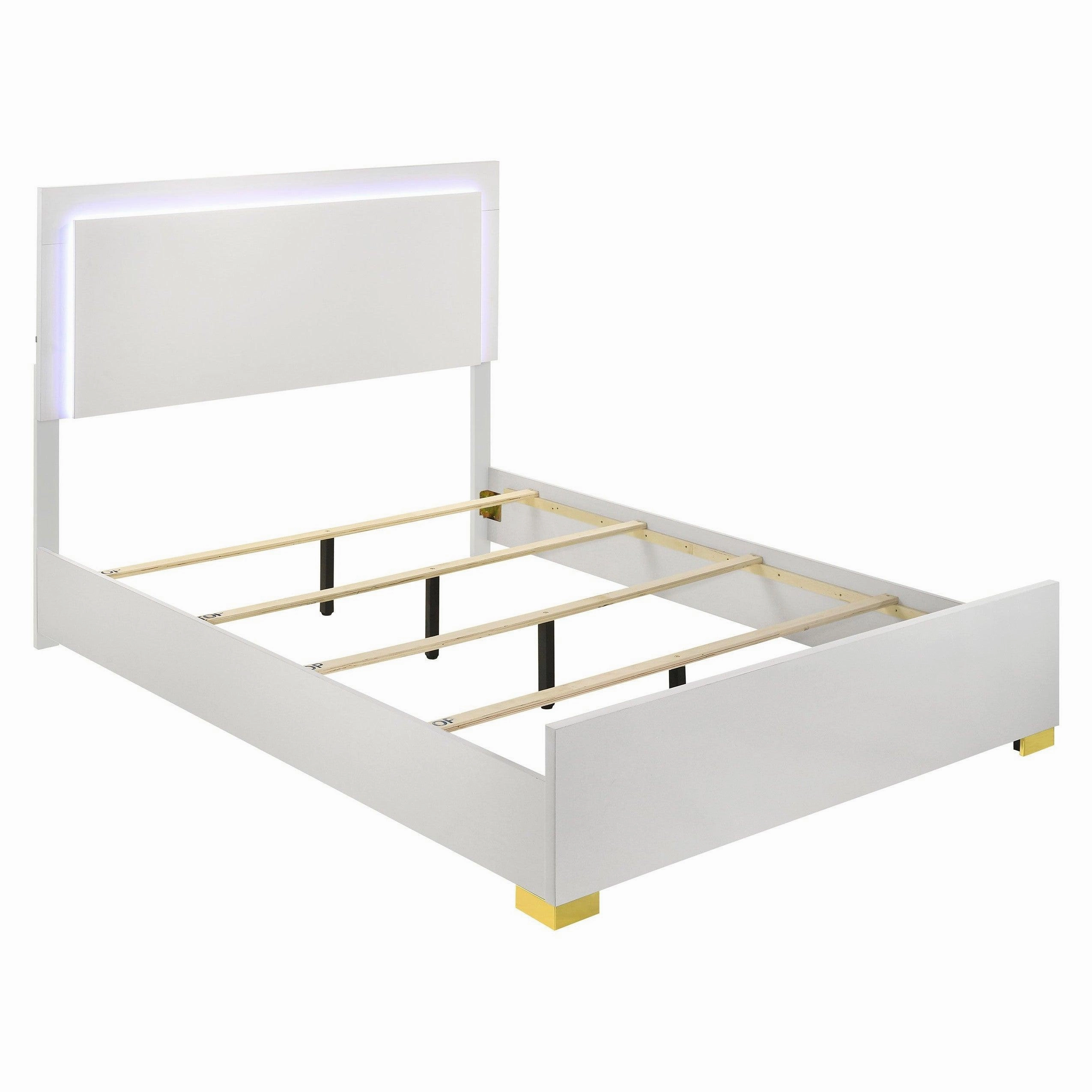 Coaster Marceline Queen Bed with LED Headboard White bed frame,bed base,bedroom furniture