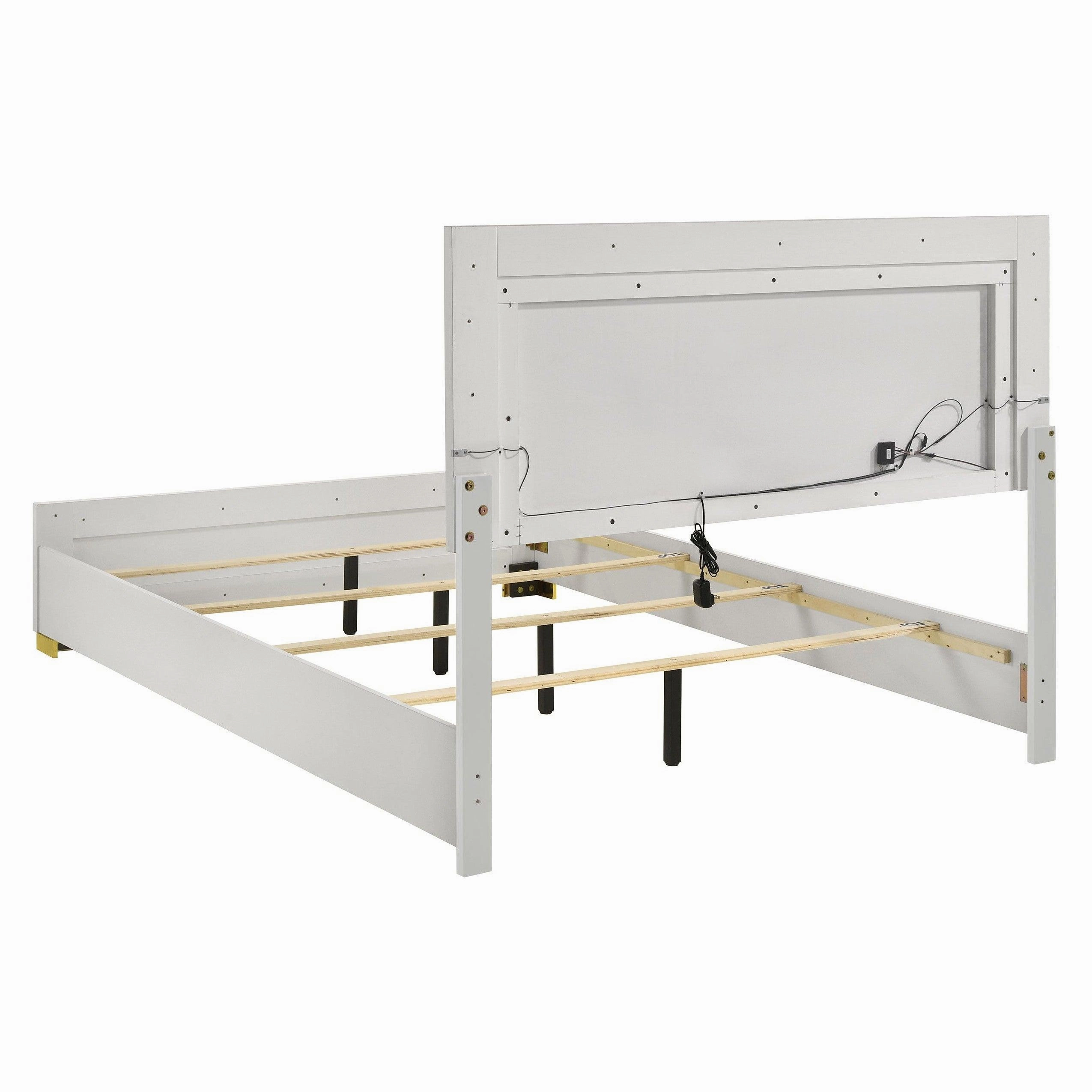 Coaster Marceline Queen Bed with LED Headboard White