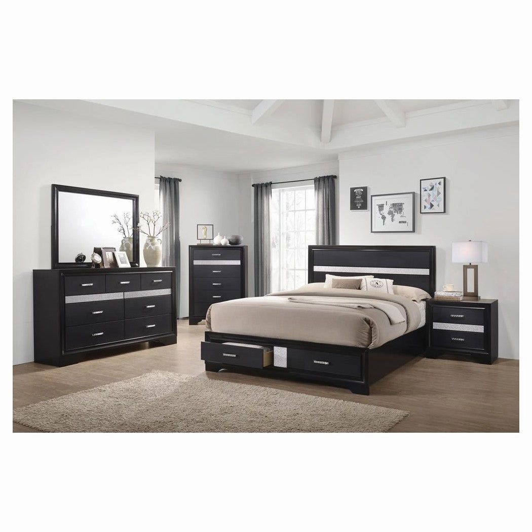 Coaster Miranda Eastern King 2-Drawer Storage Bed Black