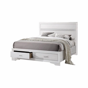 Coaster Miranda Eastern King 2-Drawer Storage Bed White bed frame,bed base,bedroom furniture