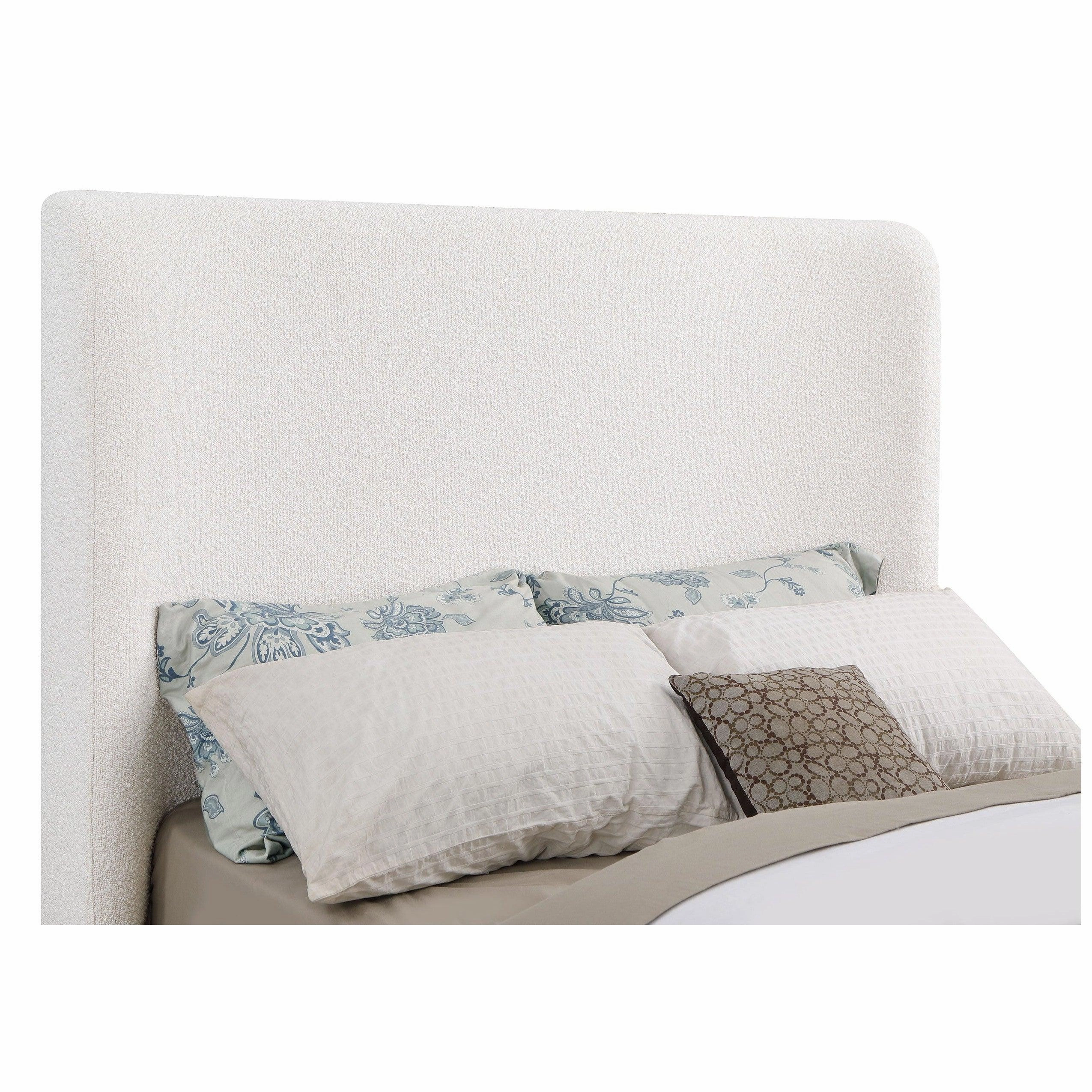 Coaster Nala Upholstered Queen Wingback Platform Sleigh Bed Cream