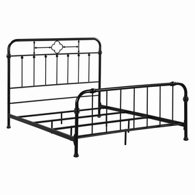 Coaster Packlan Eastern King Metal Panel Bed Matte Black bed frame,bed base,bedroom furniture