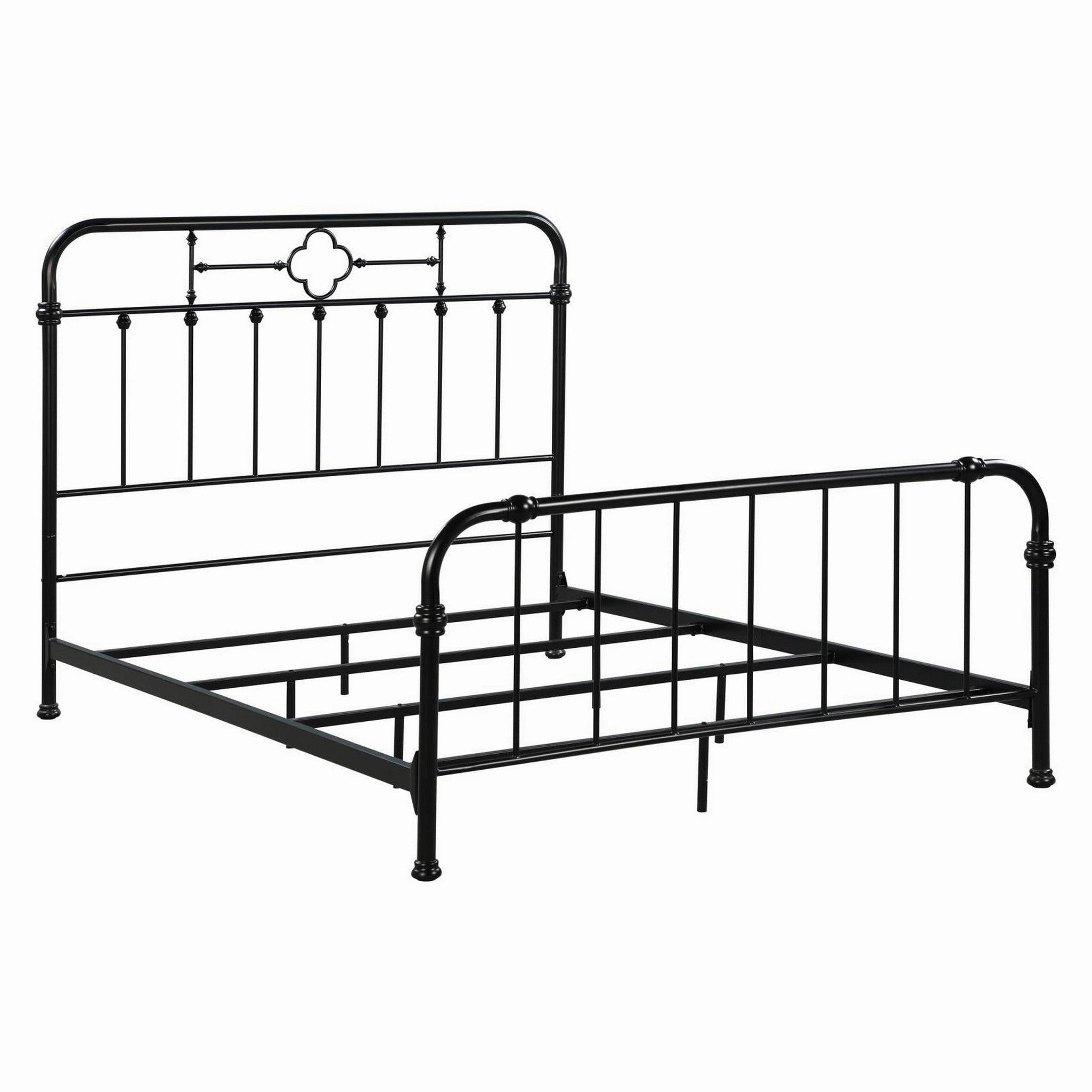 Coaster Packlan Eastern King Metal Panel Bed Matte Black bed frame,bed base,bedroom furniture