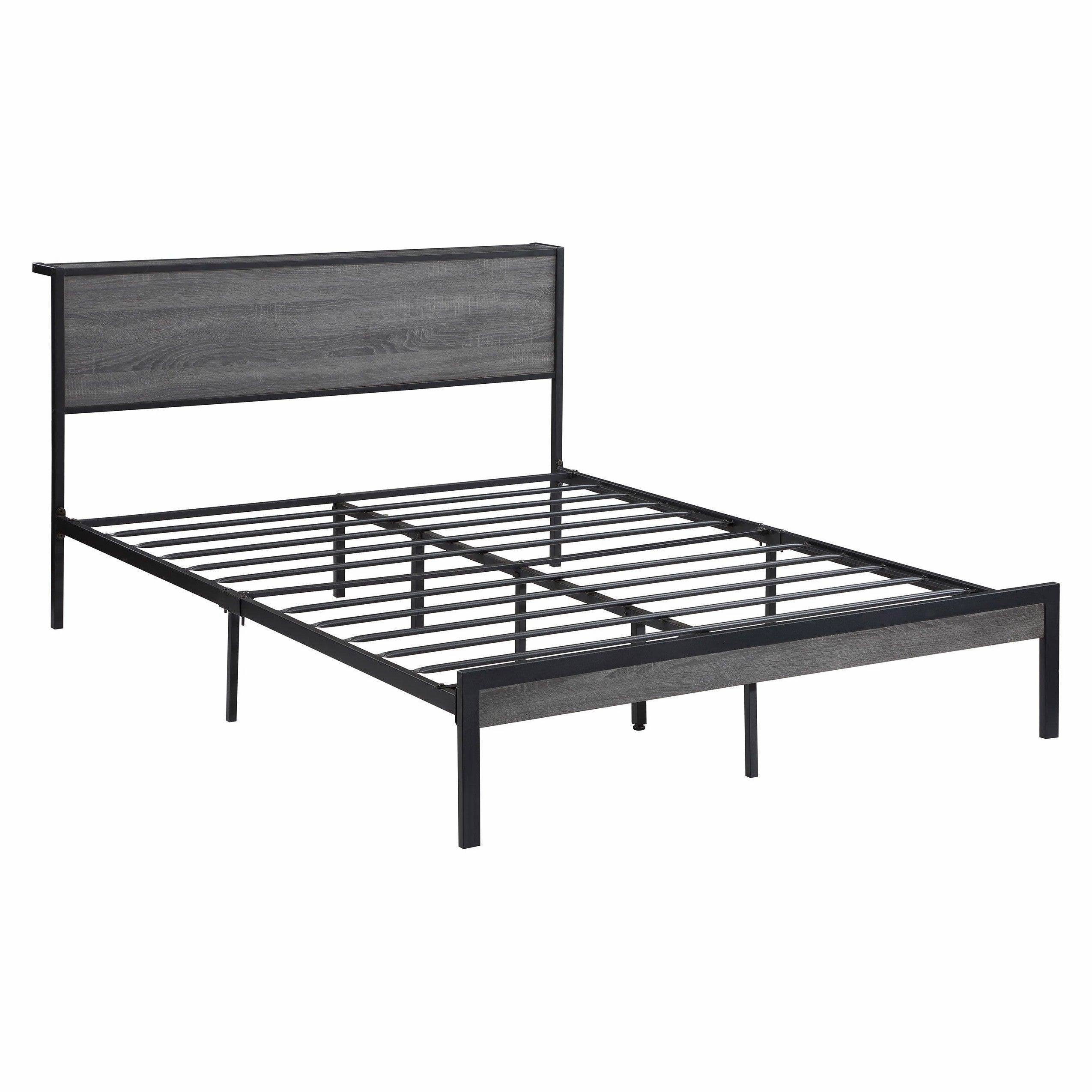 Coaster Ricky Queen Platform Bed Grey and Black bed frame,bed base,bedroom furniture