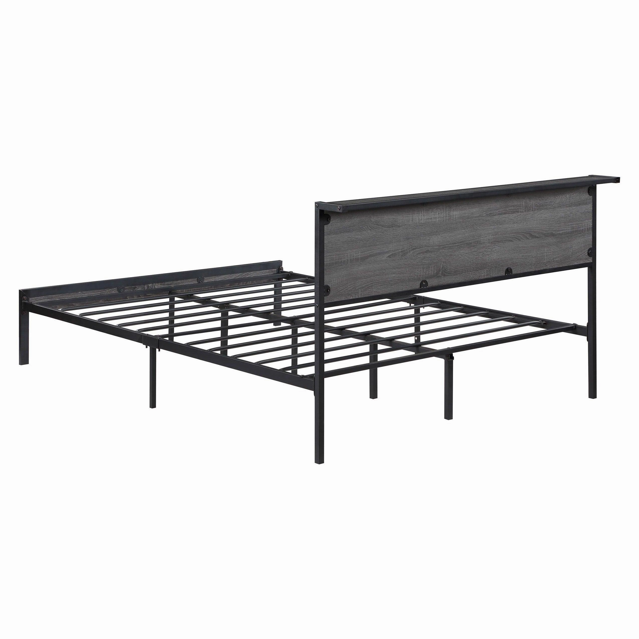 Coaster Ricky Queen Platform Bed Grey and Black