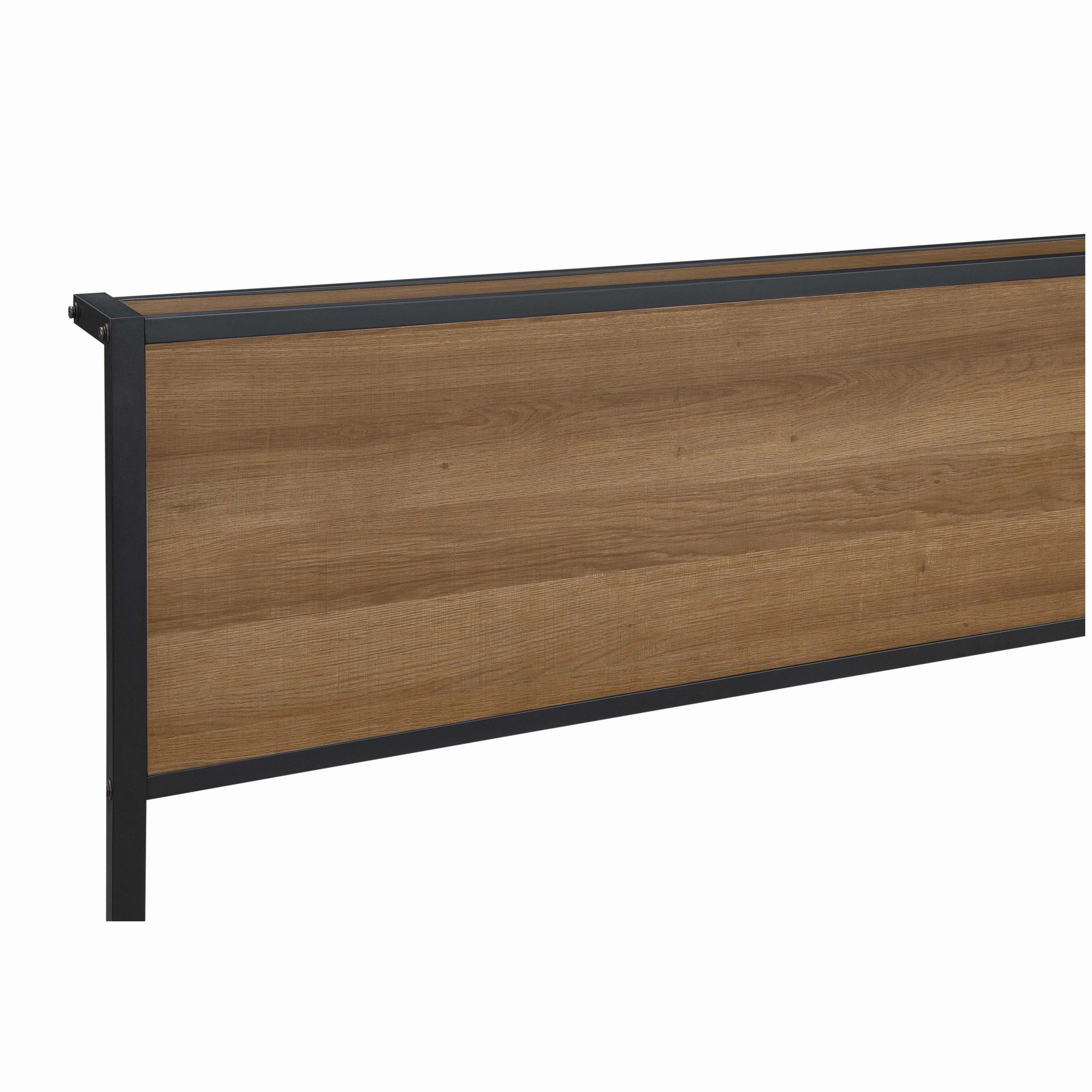 Coaster Ricky Queen Platform Bed Light Oak and Black