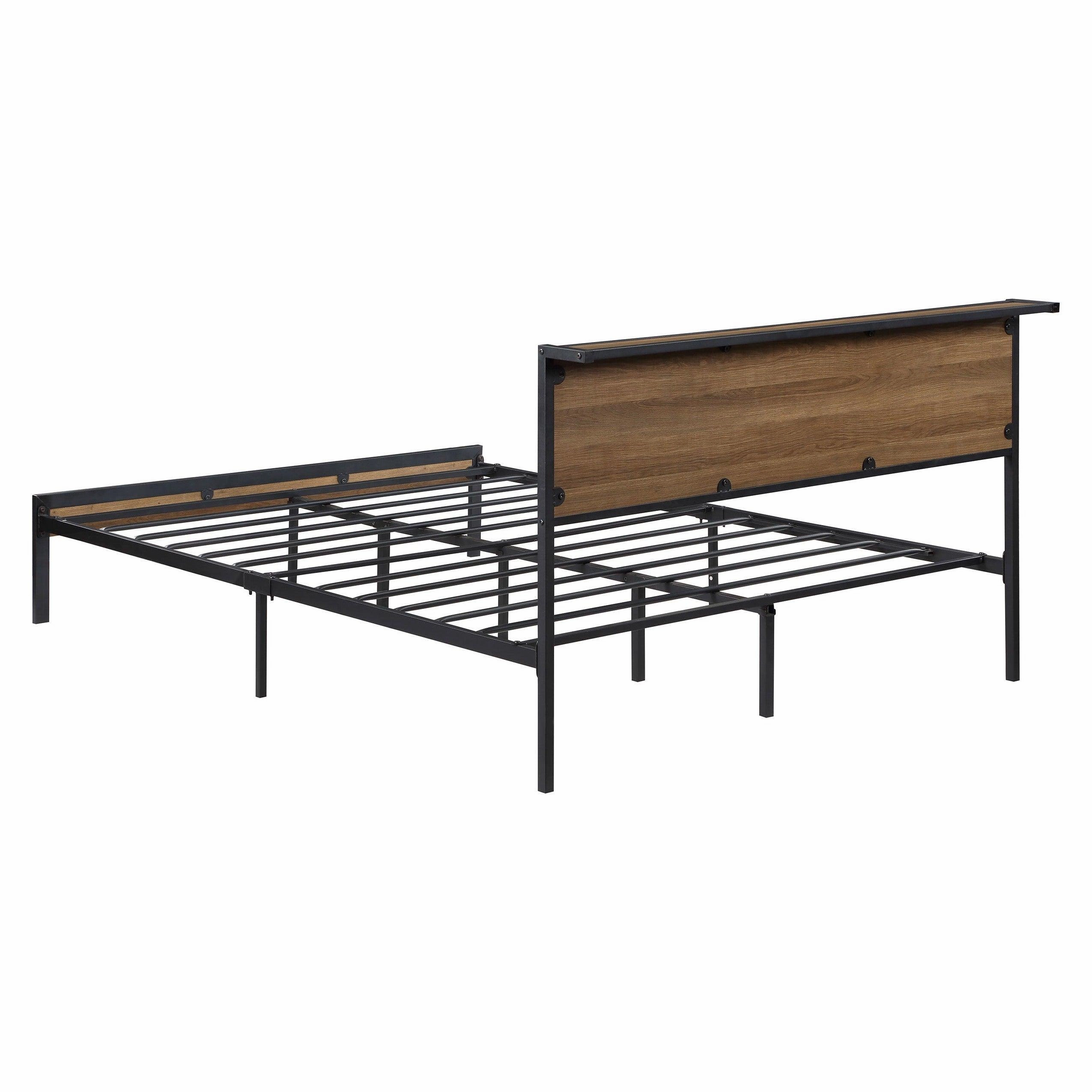 Coaster Ricky Queen Platform Bed Light Oak and Black