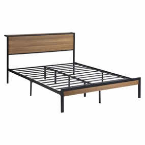 Coaster Ricky Queen Platform Bed Light Oak and Black bed frame,bed base,bedroom furniture