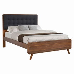 Coaster Robyn Queen Bed With Upholstered Headboard Dark Walnut bed frame,bed base,bedroom furniture
