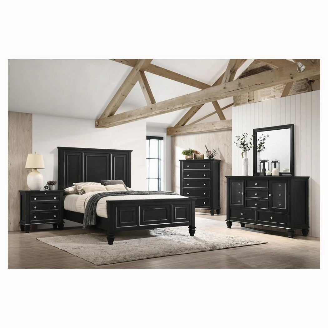 Coaster Sandy Beach Queen Panel Bed With High Headboard Black