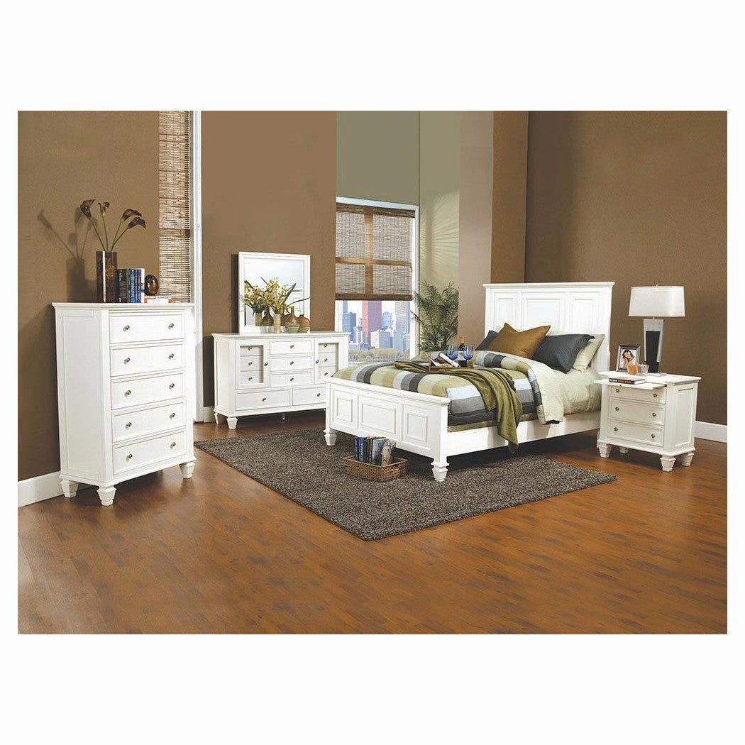 Coaster Sandy Beach Queen Panel Bed With High Headboard White