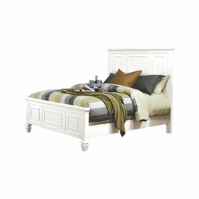 Coaster Sandy Beach Queen Panel Bed With High Headboard White bed frame,bed base,bedroom furniture