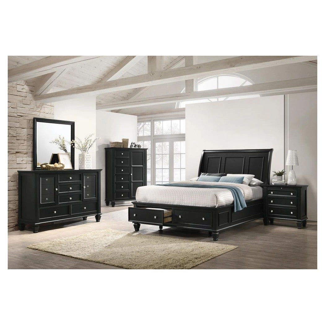 Coaster Sandy Beach Queen Storage Sleigh Bed Black