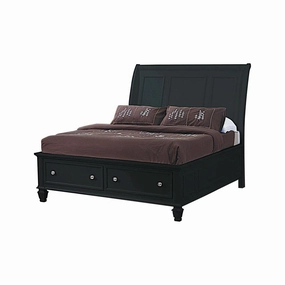 Coaster Sandy Beach Queen Storage Sleigh Bed Black bed frame,bed base,bedroom furniture