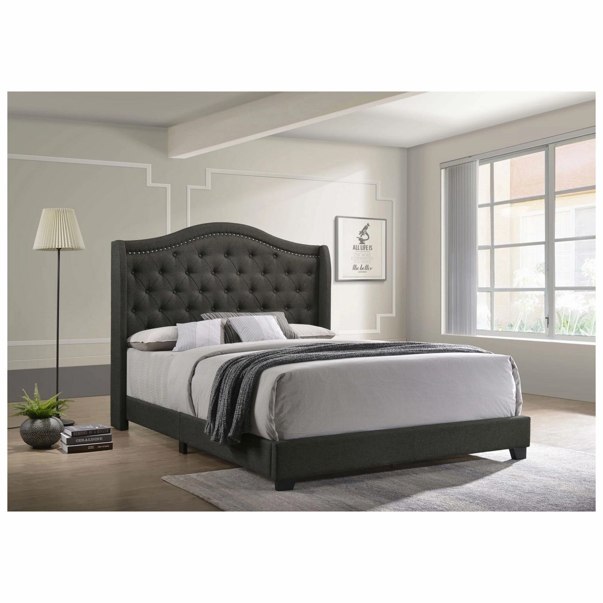 Coaster Sonoma Camel Back Eastern King Bed Grey
