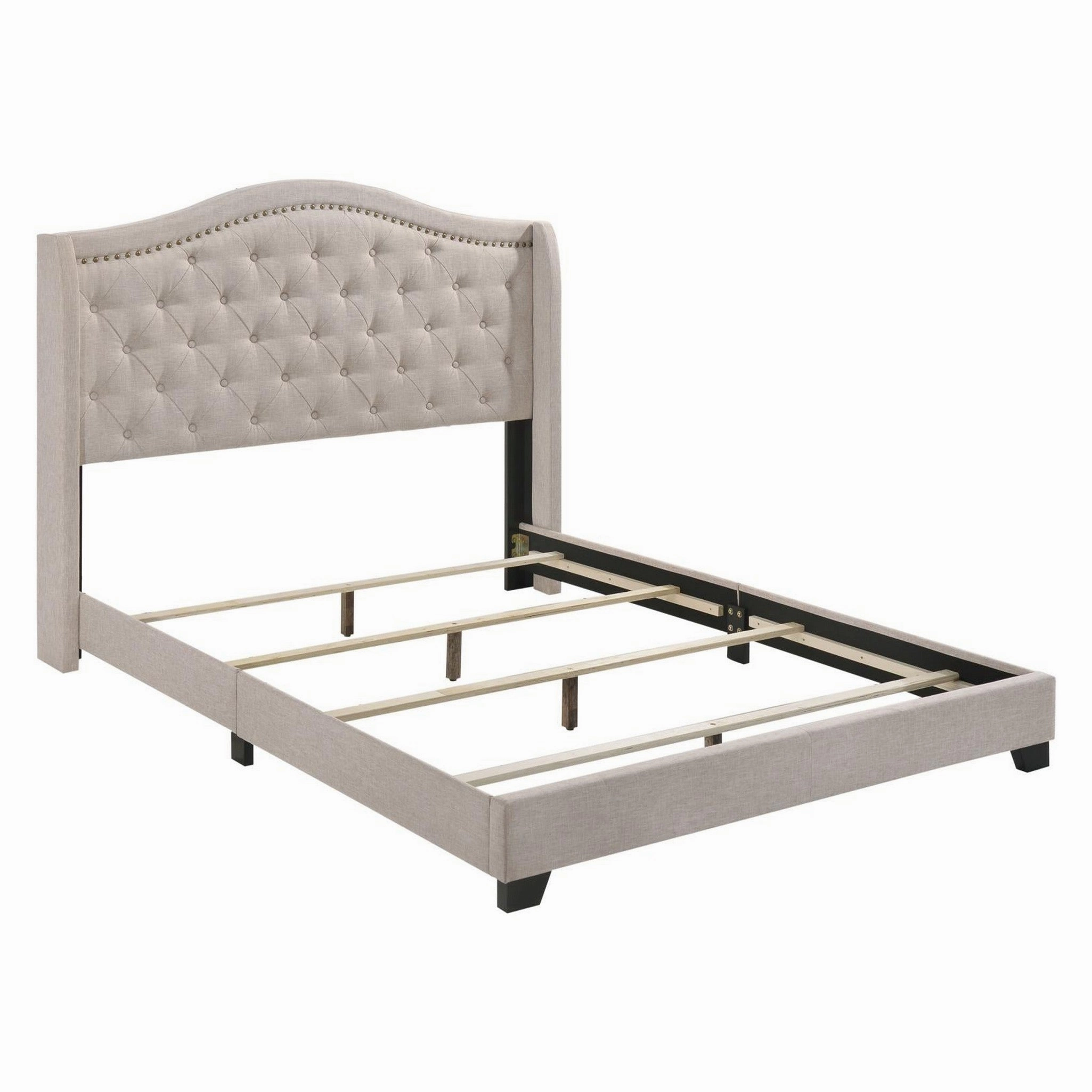 Coaster Sonoma Camel Back Queen Bed Beige bed frame,bed base,bedroom furniture